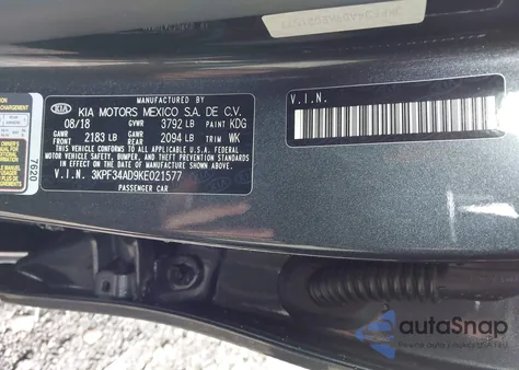 2019 Kia Forte S z USA, uszkodzony, nr VIN 3KPF34AD9KE021577